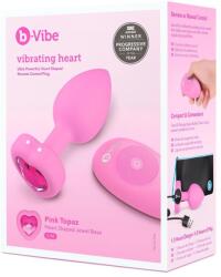 b-Vibe heart - akkus, rádiós anál vibrátor (pink)