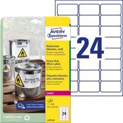 Avery-Zweckform Etikett, 63, 5x33, 9 mm, poliészter, időjárásálló, AVERY ZWECKFORM, fehér, 480 etikett/csomag (L4773-20) - kellekanyagonline