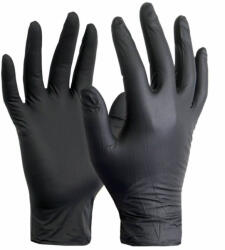  Gumikesztyű nitril púdermentes XL 100 db/doboz Maxter fekete (1015XL)