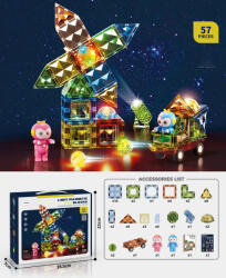 Mamido Mágneses világító építőkocka 57 darabos Diamond Surface (S-9906) - mamido