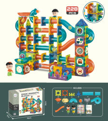 Mamido Mágneses építőkészlet golyópálya 228 darabos XL (S-1208) - mamido