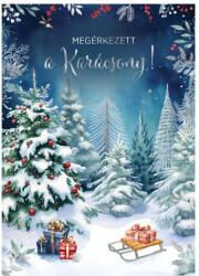  Üdvözlőlap Z árkód, Erdei karácsony (50095)