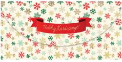  Üdvözlőlap I árkód, Színes hópelyhes (50258)