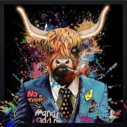 Art Galéria A Wall Street Bikája - kézzel átfestett olajfestmény LED világítással