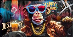 Art Galéria Banánra fel - kézzel átfestett olajfestmény LED világítással