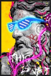 Art Galéria Hanghullámok istene - kézzel átfestett olajfestmény LED világítással