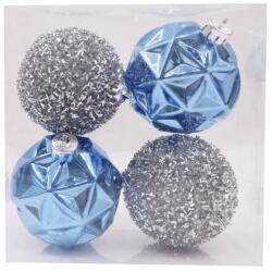  Csillogó ezüst-kék karácsonyi gömbök