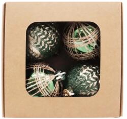  Zöld-arany karácsonyi gömbök