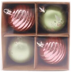  Zöld-rózsaszín karácsonyi gömbök