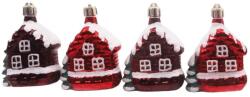  Piros-bordó házikó karácsonyfadísz