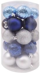  Ezüst-kék karácsonyi gömbök