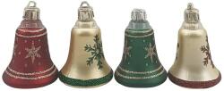  Arany-piros-zöld harang karácsonyfadísz