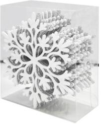  Fehér-ezüst csillogó hópehely karácsonyfadísz