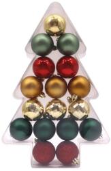  Vegyes piros-zöld-arany karácsonyi gömbök