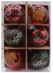  Piros-zöld színes-átlátszó karácsonyi gömbök