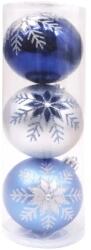  Kék-ezüst mintás karácsonyi gömbök