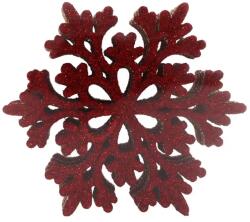  Piros csillogó hópehely karácsonyfadísz