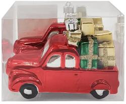  Piros kisautó karácsonyfadísz