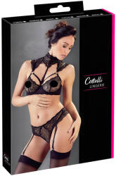 Cottelli Collection - galléros csipke melltartó szett (fekete) (22131501311) - bujaalmok