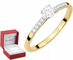 ZŁOCISTO Arany Eljegyzési Gyűrű Gyémánttal 585 Gravírozás (DLA DZIEWCZYNY NARZECZONEJ)