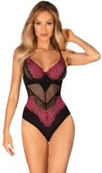 Obsessive Rosenty body, fekete-rózsaszín, XS/S