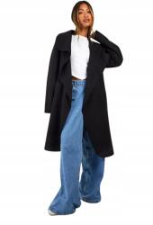 Boohoo KC17109 Boohoo Fekete Oversize Waterfall Kabát (42) M/L