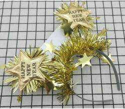 Mezőfi Happy new year, csillagos fejdísz, arany