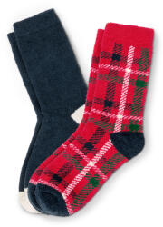 Tchibo - 2 pár puha zokni - nő - méret 39-42 - kék/kockás