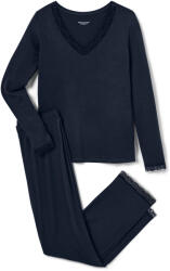 Tchibo - Pizsama csipkerátéttel - nő - méret S 36/38 - kék