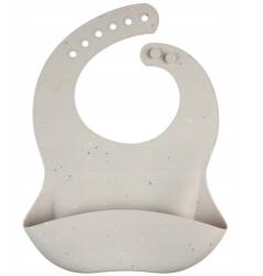 Canpol babies szilikon előke zsebbel Dots (51/029_grey)