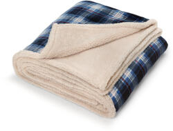 Tchibo - Kockás kétoldalas plüss takaró - kék