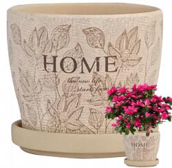 Tragar Kaspó 14X12CM Kerámia Virágtartó Állvánnyal Finom Bézs (239-026)