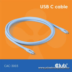 Club 3D Kábel - CAC-3003 (USB-C, PD 240W, 20Gbps, 4K60Hz, kék, M/M, 2m) (CAC-3003)