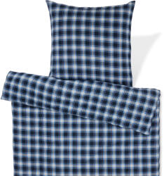 Tchibo - Pamutflanel ágynemű, kék kockás, normál méret