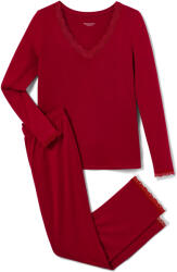 Tchibo - Pizsama csipkerátéttel - nő - méret S 36/38 - piros - tchibo - 9 995 Ft