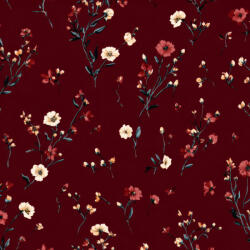 Takoy Prémium pamut NELA mini bordó virágok Floriette