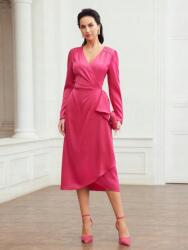 Shein XC22218 Shein Szatén MIDI Ruha Hosszú Ujjú Elegáns (43) XL