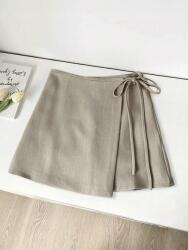 Shein KC46207 Shein Bézs Kötött Miniszoknya Magas Derekú (42) XL