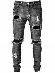 Romwe KC17307 Romwe Egyenes Szárú Férfi Farmer Nadrág Szakadás (42) 52