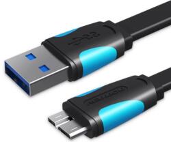 Vention USB-A 3.0/M -> Micro USB-B, ( lapos, fekete), 0, 2m, kábel (VAS-A12-B025) - smartbyte