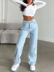 Shein KC37213 Shein Egyenes Szárú Széles Farmer Nadrág Magas Derekú (42) S