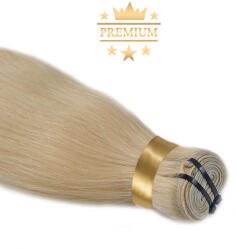HairExtensionShop Prémium Tresszelt Póthaj Hajhosszabbításhoz Platinaszőke 50cm (Szín #613) (VW50613)