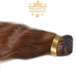HairExtensionShop Prémium Tresszelt Póthaj Hajhosszabbításhoz Középbarna 60cm (Szín #6) (VW606)