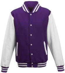 Just Hoods patentos vastag férfi pulóver AWJH043, Purple/Arctic White-L (awjh043pu-awh-l)
