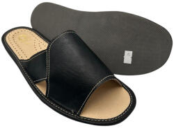  Férfi papucs bőr talpbetéttel, 44. szám | fekete