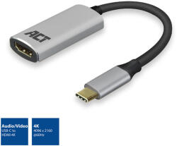 ACT USB-C 3.2 Gen1 / HDMI adapter kábel 0.15m szürke 4K ACT (AC7010)