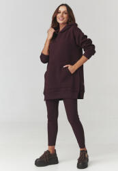 Makadamia Női szett - hosszú kapucnis pulóver és leggings | padlizsán