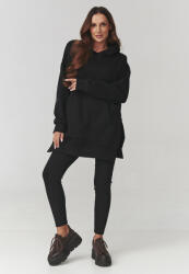 Makadamia Női szett - hosszú kapucnis pulóver és leggings | fekete