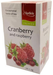 Apotheke - Tőzegáfonya és Málna Tea, 20 filter - Premier Selection