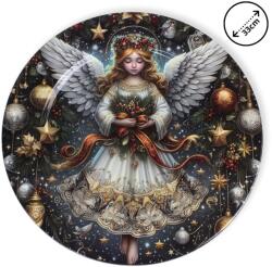  Műanyag kerek tálca angyalkás 33cm